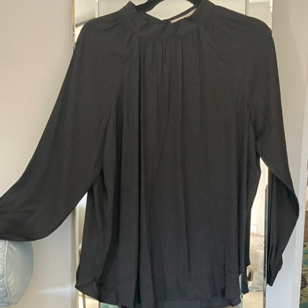 Silky LOFT Gathered Neck Blouse
